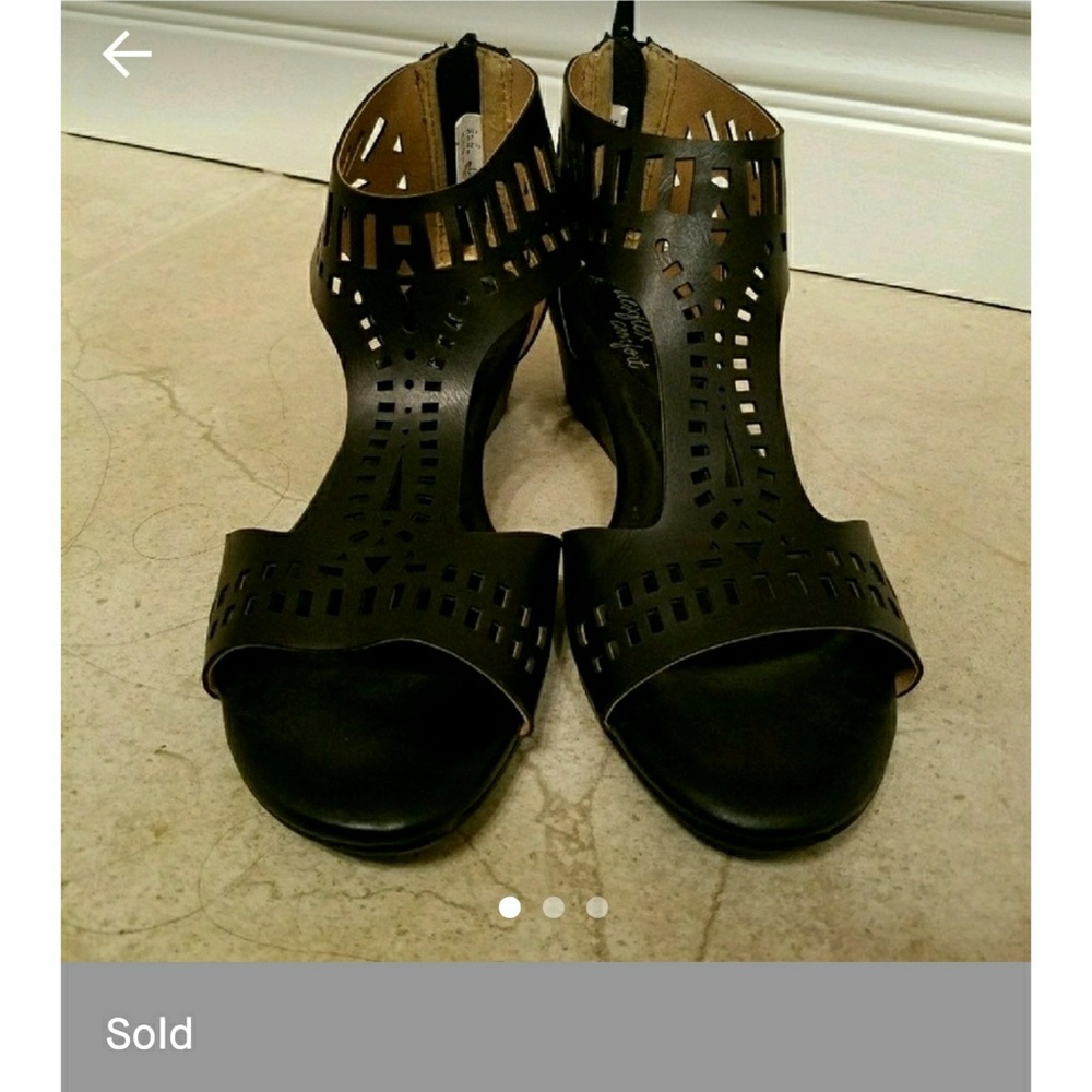 Payless Dexflex Black Victoria Chopout Low Wedges - Picture 1 of 3